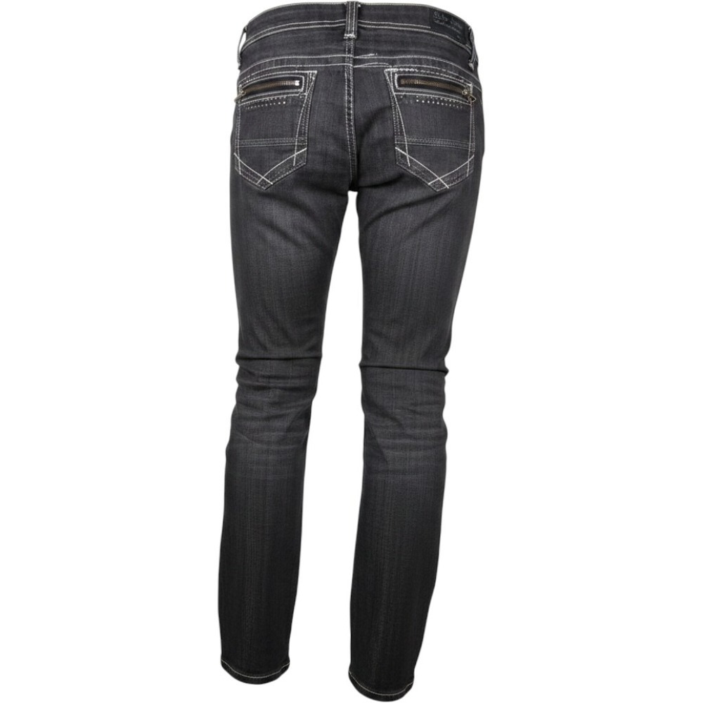 Suko Jeans Black Slim Straight Contrast Stitch Zipper Pocket Denim Pants Size 10